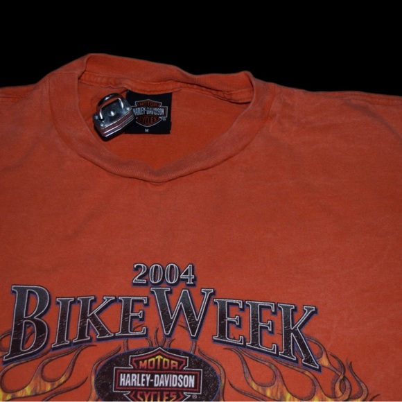 Harley Davidson Orange 2004 Daytona Bike Week T-Shirt - Picture 2 of 3
